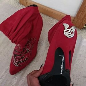 Red Suede Ankle Roca Wear ladies boot